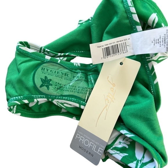 🆕 Profile by Gottex Modern Leaf Tropical Ruffle Bikini Bottom - Picture 4 of 6